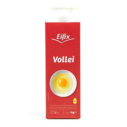 Eifix - Vollei hergestellt aus ca. 20 Eiern 1 kg Packung - Eipro Eier Ei flüssig ohne Konservierungsstoffe ideal für Rührei und zum Kochen (pasteurisiert) von Eifix