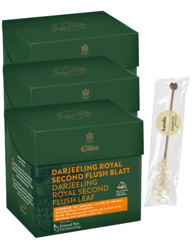 3er-Set TEA DIAMONDS Darjeeling Royal Second Flush von Eilles mit Gourvita Moments Kandisstick von Eilles