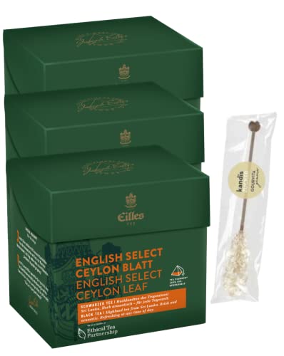 3er-Set TEA DIAMONDS English Select Ceylon Blatt von Eilles mit Gourvita Moments Kandisstick von Eilles