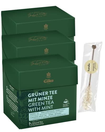 3er-Set TEA DIAMONDS Grüner Tee mit Minze von Eilles mit Gourvita Moments Kandisstick von Eilles