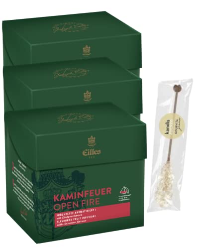 3er-Set TEA DIAMONDS Kaminfeuer von Eilles mit Gourvita Moments Kandisstick von Eilles