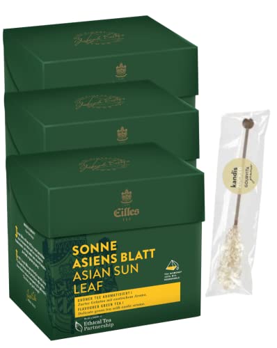 3er-Set TEA DIAMONDS Sonne Asiens Blatt von Eilles mit Gourvita Moments Kandisstick von Eilles