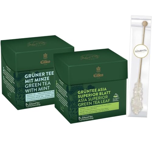 EILLES Minze Superior Tea Diamonds 2er Set mit Grüntee und Gourvita Moments Kandisstick von Eilles