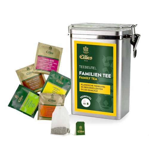 FAMILY TEE Premium Aromadose mit 5 Sorten EILLES Deluxe Teebeutel, 30 Portionen gesamt, wiederverschließbare Dose mit Crystal-Deckel FAMILY TEE Premium Aromadose mit 5 Sorten EILLES Deluxe Teebeutel, 30 Portionen gesamt, wiederverschließbare Dose mit Crystal-Deckel von Eilles