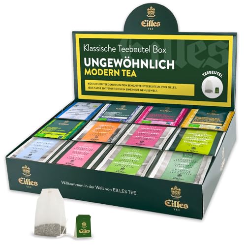 MODERNE Mischbox mit 12 Sorten EILLES Teebeutel | Premium Sorten von EILLES TEE | 5-Sterne Sortiment mit insgesamt 96 Teeportionen MODERNE Mischbox mit 12 Sorten EILLES Teebeutel | Premium Sorten von EILLES TEE | 5-Sterne Sortiment mit insgesamt 96 Teeportionen von Eilles