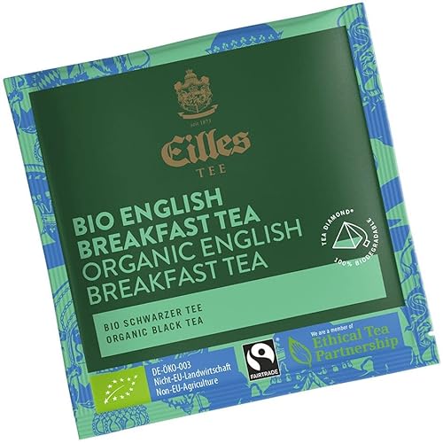 Pyramidenbeutel TEA DIAMONDS Bio English Breakfast Tea von Eilles, 50 Stück einzelverpackt von Eilles