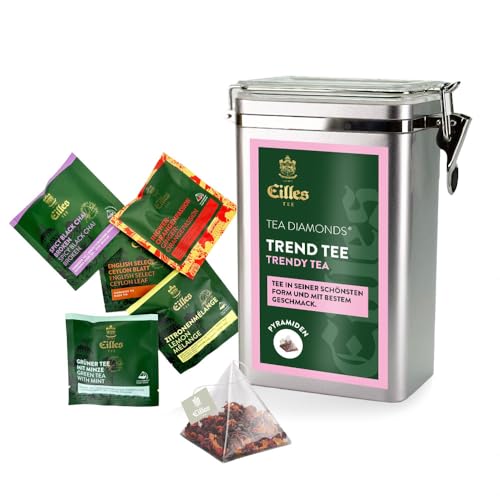 TREND TEE Premium Aromadose mit 5 Sorten EILLES Tea Diamonds, 15 Portionen gesamt, wiederverschließbare Dose mit Crystal-Deckel TREND TEE Premium Aromadose mit 5 Sorten EILLES Tea Diamonds, 15 Portionen gesamt, wiederverschließbare Dose mit Crystal-Deckel von Eilles