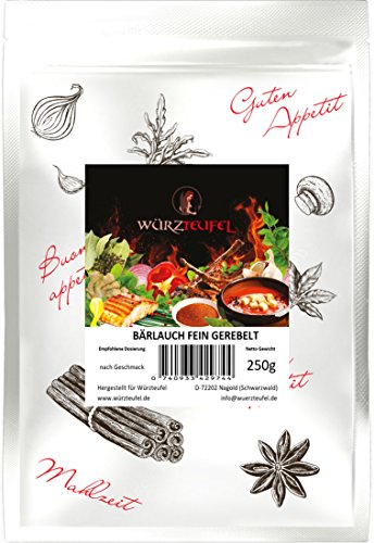 Bärlauch fein gerebelt, feine Bärlauchblätter, keimreduziert, aus deutschem Anbau & Produktion. Beutel 250g von Eingetragene Warenmarke "Würzteufel"