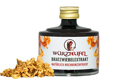 Bratzwiebelextrakt, natürliches Extrakt aus Bratzwiebeln Röstzwiebeln. Natürliches Bratzwiebelaroma.Spitzenqualität. Glasflasche 40 ml. von Eingetragene Warenmarke "Würzteufel"