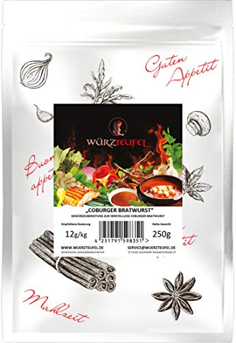 Coburger Bratwurstgewürz, Original Coburger Bratwurst - Gewürz - Zubereitung. Beutel 250g. von Yubaoly