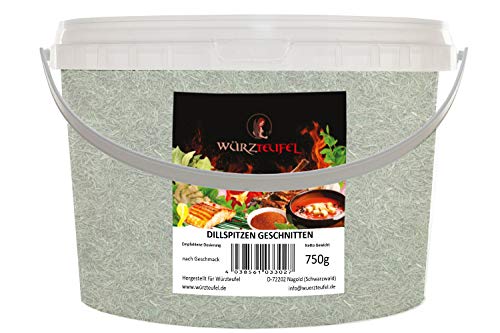 Dillspitzen Dill fein gerebelt aus deutscher Produktion. Spitzenqualität. PE - Eimer 700g. von Eingetragene Warenmarke "Würzteufel"