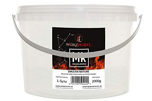 Emulgator Mono- und Diglyceride von Speisefettsäuren. Rein pflanzlich, extra fein. EU-Ware! PE - Eimer 2000g. (2,0 KG) von Yubaoly