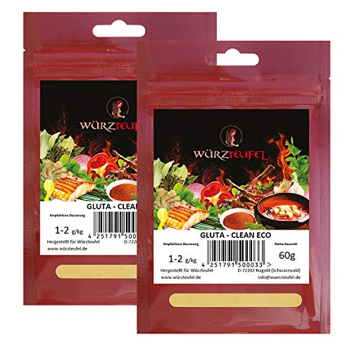 Gluta - Clean Eco natürlicher ökologischer Geschmacksverstärker auf Basis von fermentiertem pflanzlichem Protein. 2 Beutel je 60g. (120g.) von Yubaoly