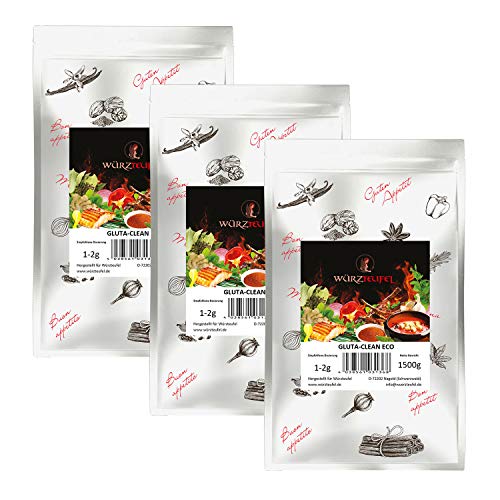 Gluta - Clean Eco natürlicher ökologischer Geschmacksverstärker auf Basis von fermentiertem pflanzlichem Protein. 3 Beutel je 1500g. (4,5 KG) von Yubaoly