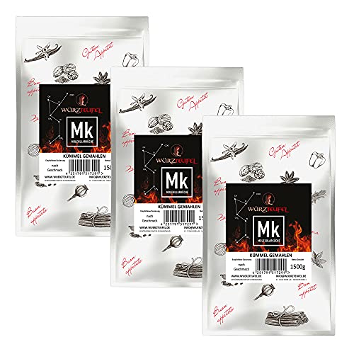 Kümmel gemahlen aus Finnland. Keimreduziert, Premiumqualität. 3 XL - Beutel je 1500g (4,5KG) von Yubaoly