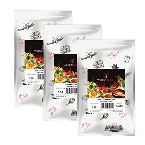 Kutterhilfsmittel MasterCut Gold T ohne Umrötungshilfsmittel. Für traditionell hergestellte Wurstwaren (Bratwurst, Münchner Weißwurst). 3 XL - Beutel je 1500g. (4,5 KG) von Yubaoly