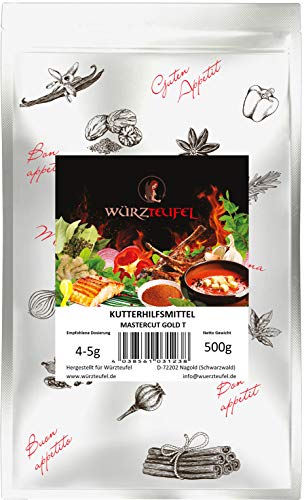 Kutterhilfsmittel MasterCut Gold T ohne Umrötungshilfsmittel. Für traditionell hergestellte Wurstwaren (Bratwurst, Münchner Weißwurst). Beutel 500g. von Yubaoly