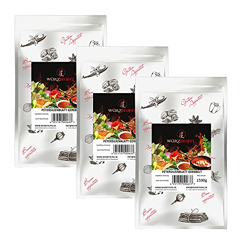 Petersilie gerebelt, große Petersilienblätter aus deutscher Produktion. 3 PE - Beutel je 1500g (4,5 KG) von Eingetragene Warenmarke "Würzteufel"