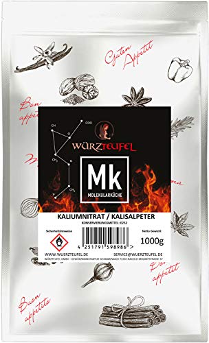 Salpeter, Kaliumnitrat, Kalisalpeter Bengalsalpeter, KNO3 in Lebensmittelqualität, rein, ohne Rieselhilfe. Beutel 1000g. (1 KG) von Yubaoly