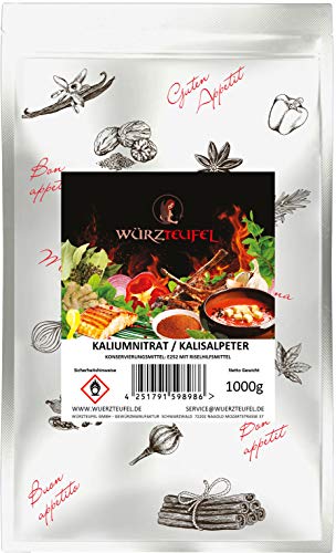 Salpeter, Kaliumnitrat Pulver – Kalisalpeter in Lebensmittelqualität mit Rieselhilfe – Nitratsalz zur Konservierung – Kaliumsalz (KNO3) – 1000g Beutel (1 KG) von Yubaoly
