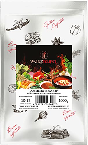 Salsiccia Classica Bratwurst Gewürzzubereitung, traditionelles, italienisches Bratwurst - Gewürz. Nachfüllpackung 1000g (1kg) von Yubaoly