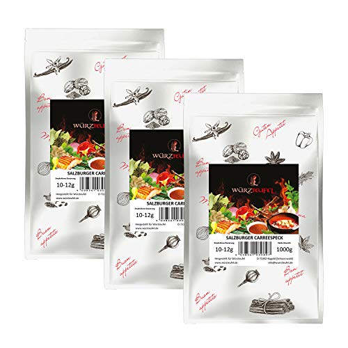 Salzburger Carreespeck - Gewürz Österreichische Rohschinken Gewürzzubereitung Speck - Gewürz. 3 Beutel je 1500g (4,5 KG) von Yubaoly