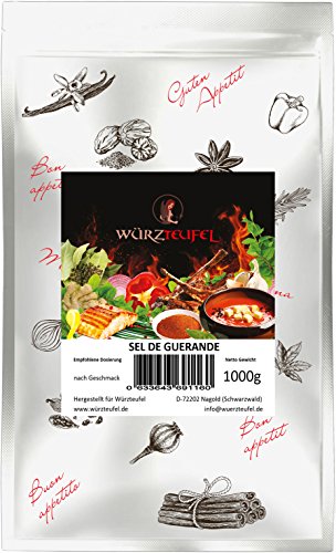 Sel de Guérande, handgeerntetes natürliches Meersalz aus Bretagne, Frankreich. Beutel 1000g (1KG) von Eingetragene Warenmarke "Würzteufel"