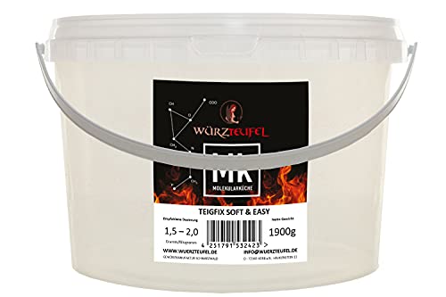 Teigfix Soft & Easy. Natürliches Behandlungsmittel für Teig, Pizzateig. Macht Teige geschmeidiger & elastischer. PE - Eimer 1900g (1,9 KG) von Eingetragene Warenmarke "Würzteufel"