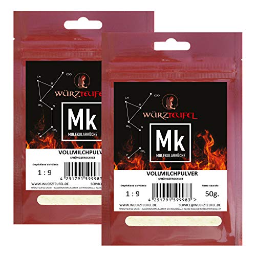 Vollmilchpulver, Vollmilch – Pulver von Schwarzwaldhof Trockenmilch - Pulver in Spitzenqualität, Sprühgetrocknet. 2 PE-Beutel je 50g. (100g.) von Yubaoly