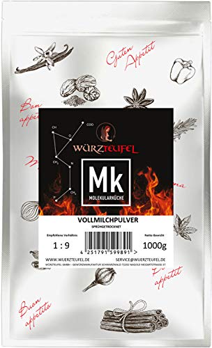 Vollmilchpulver, Vollmilch – Pulver von Schwarzwaldhof Trockenmilch - Pulver in Spitzenqualität, Sprühgetrocknet. Beutel 1000g. (1 KG) von Yubaoly