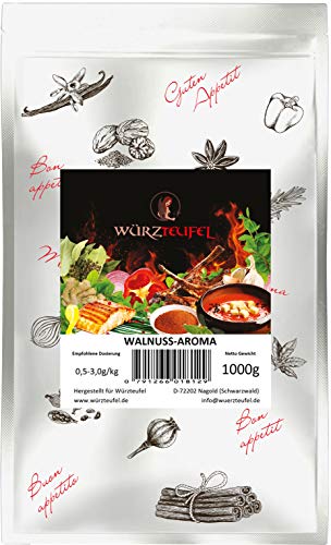 Walnuss - Aroma, natürliches, wasserlösliches, streufähiges Walnuss - Aroma zum Kochen und Backen. Beutel 1000g (1 KG) von Eingetragene Warenmarke "Würzteufel"