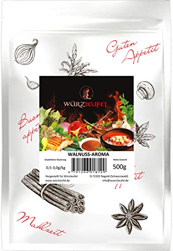 Walnuss - Aroma, natürliches, wasserlösliches, streufähiges Walnuss - Aroma zum Kochen und Backen. Beutel 500g von Eingetragene Warenmarke "Würzteufel"