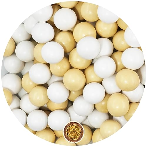 EinsSein 0,7kg Crispy Schokoperlen Mix large weiss-creme pearl Herz Schokodragees Gastgeschenke Hochzeit Schokolinsen Hochzeitsmandeln Candy Bar Süssigkeiten Nikah Sekeri mini Herzdragees Schoko von EinsSein