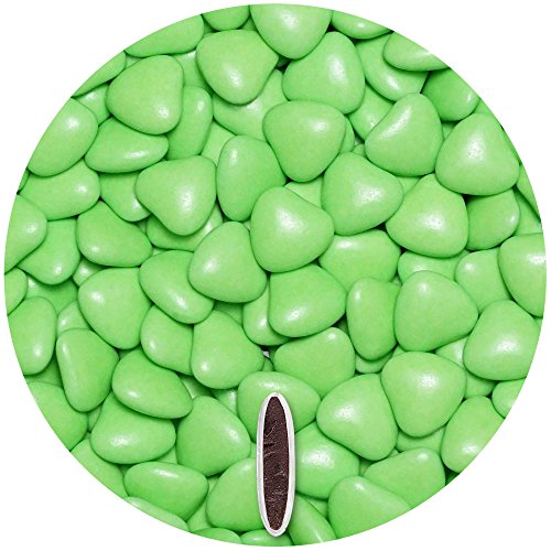 EinsSein 0,5kg Schokoherzen Dragees medium hellgrün glanz Gastgeschenke Hochzeit, Taufe, Kommunion, Kindergeburtstag | Schokodragees, Dragees in Herzform bzw. Schokolinsen als Ersatz für von EinsSein