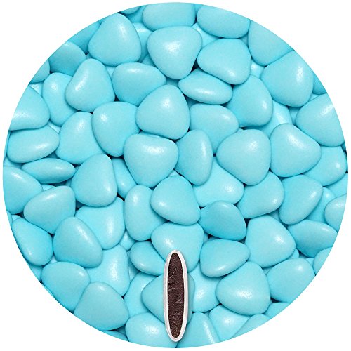 EinsSein 0,5kg Schokoherzen Dragees medium hellblau glanz Gastgeschenke Hochzeit, Taufe, Kommunion, Kindergeburtstag | Schokodragees, Dragees in Herzform bzw. Schokolinsen als Ersatz für von EinsSein