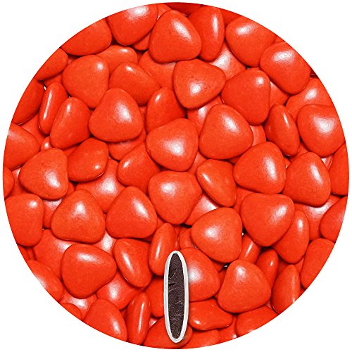EinsSein 0,5kg Schokoherzen Dragees medium rot glanz Gastgeschenke Hochzeit, Taufe, Kommunion, Kindergeburtstag | Schokodragees, Dragees in Herzform bzw. Schokolinsen als Ersatz für Hochzeitsmandeln von EinsSein