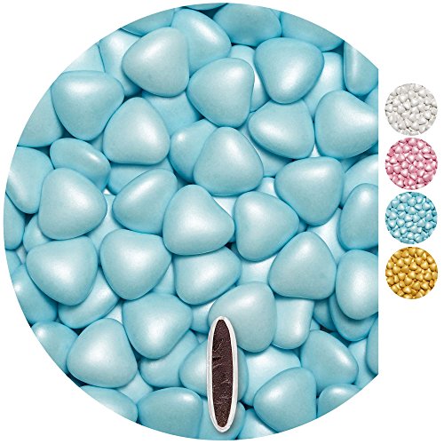 EinsSein 0,5kg Schokoherzen Dragees medium hellblau pearl Gastgeschenke Hochzeit, Taufe, Kommunion, Kindergeburtstag | Schokodragees, Dragees in Herzform bzw. Schokolinsen als Ersatz für von EinsSein