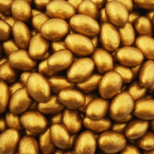 EinsSein 0,4kg Schokomandeln Milchschoko gold | goldene Hochzeitsmandeln Mandeln Hochzeit Taufmandeln | perfekte Gastgeschenke für die Hochzeit, Taufe, Kommunion, Candybar, Sweet Table | Confetti von EinsSein