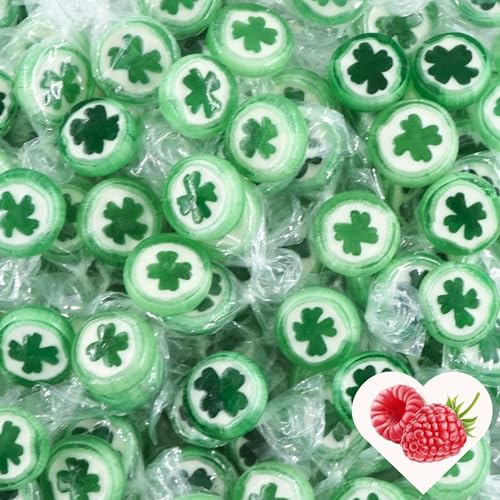 EinsSein 0,5kg Bonbons Kleeblatt Glücksblatt Glück grün-weiss | 500g handgemachte Rocks Bonbons - Silvester, Party, Geburtstag - Perfekt für die Candy Bar oder Sweet Table EinsSein 0,5kg Bonbons Kleeblatt Glücksblatt Glück grün-weiss | 500g handgemachte Rocks Bonbons - Silvester, Party, Geburtstag - Perfekt für die Candy Bar oder Sweet Table von EinsSein