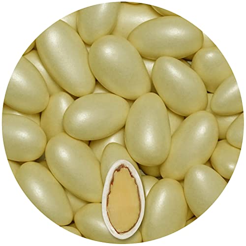 EinsSein 0,5kg Hochzeitsmandeln Conchiglia creme pearl Mandeln Hochzeit Zuckermandeln Bonboniere Confetti Badem sekeri Gastgeschenk Zucker Mandeln Taufmandeln Candy Bar Süssigkeiten Schokolinsen von EinsSein