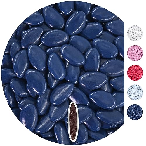EinsSein 0,5kg Schokodragees dunkelblau glanz Gastgeschenke Hochzeit, Taufe, Kommunion, Konfirmation perfekt als Alternative für Schokolinsen, Hochzeitsmandeln, Zuckermandeln, Nikah Sekeri - auch für von EinsSein