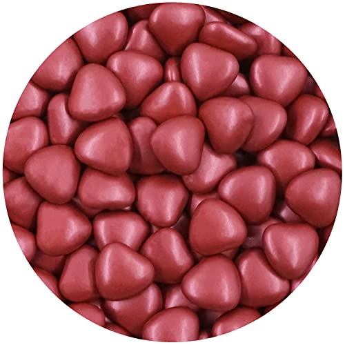 EinsSein 0,5kg Schokoherzen Dragees medium bordeaux pearl Gastgeschenke Hochzeit, Taufe, Kommunion, Kindergeburtstag | Schokodragees, Dragees in Herzform bzw. Schokolinsen als Ersatz für von EinsSein