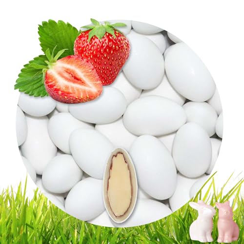 EinsSein 0,5kg Schokoladeneier Osterei Schoko Erdbeere weiss |Schokoladeneier für Kinder Erwachsene | Schokoei Ei für Ostern | Leckere Ostersüßigkeiten Süßigkeiten für die Osterhasen Suche von EinsSein