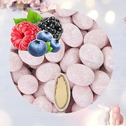 EinsSein 0,4kg Schokoladeneier Osterei Schoko Trüffelmandeln Joghurt mit Waldbeeren rosa |Schokoladeneier für Kinder Erwachsene | Schokoei Ei für Ostern | Leckere Ostersüßigkeiten Süßigkeiten für die von EinsSein