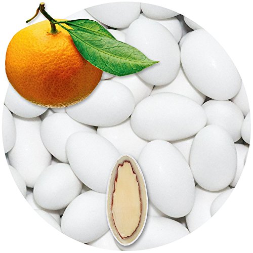 EinsSein 0,5kg Schokomandeln Orange weiss matt Hochzeitsmandeln | Mandeln Schoko Hochzeit für Gastgeschenke Hochzeit, Taufe, Kommunion, Konfirmation | Taufmandeln Zuckermandeln Bonboniere Confetti von EinsSein
