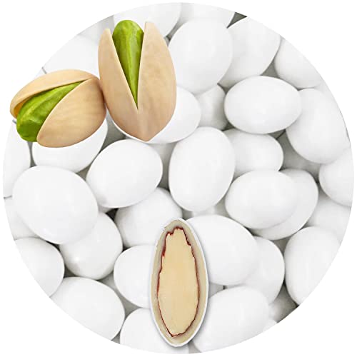EinsSein 0,5kg Schokomandeln Pistazie weiss glanz Hochzeitsmandeln | Mandeln Schoko Hochzeit für Gastgeschenke Hochzeit, Taufe, Kommunion, Konfirmation | Taufmandeln Zuckermandeln Bonboniere Confetti von EinsSein