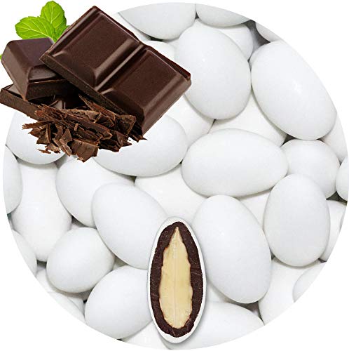 EinsSein 0,5kg Schokomandeln Schoko weiss matt Hochzeitsmandeln | Mandeln Schoko Hochzeit für Gastgeschenke Hochzeit, Taufe, Kommunion, Konfirmation | Taufmandeln Zuckermandeln Bonboniere Confetti von EinsSein