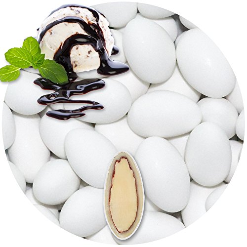 EinsSein 0,5kg Schokomandeln Stracciatella weiss matt Hochzeitsmandeln | Mandeln Schoko Hochzeit für Gastgeschenke Hochzeit, Taufe, Kommunion, Konfirmation | Taufmandeln Zuckermandeln Bonboniere von EinsSein