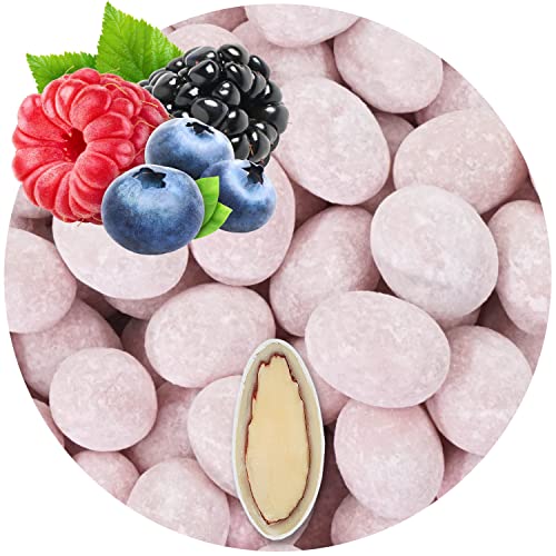 EinsSein 0,4kg Schokomandeln Trüffelmandeln Joghurt mit Waldbeeren rosa matt Hochzeitsmandeln | Mandeln Schoko Hochzeit für Gastgeschenke Hochzeit, Taufe, Kommunion, Konfirmation | Taufmandeln von EinsSein