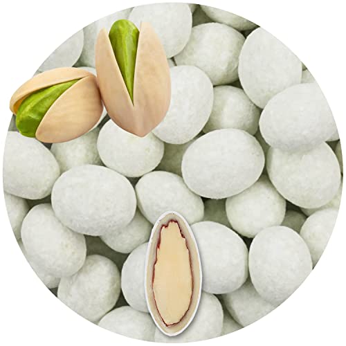 EinsSein 0,4kg Schokomandeln Trüffelmandeln Pistazie hellgrün matt Hochzeitsmandeln | Mandeln Schoko Hochzeit für Gastgeschenke Hochzeit, Taufe, Kommunion, Konfirmation | Taufmandeln Zuckermandeln von EinsSein